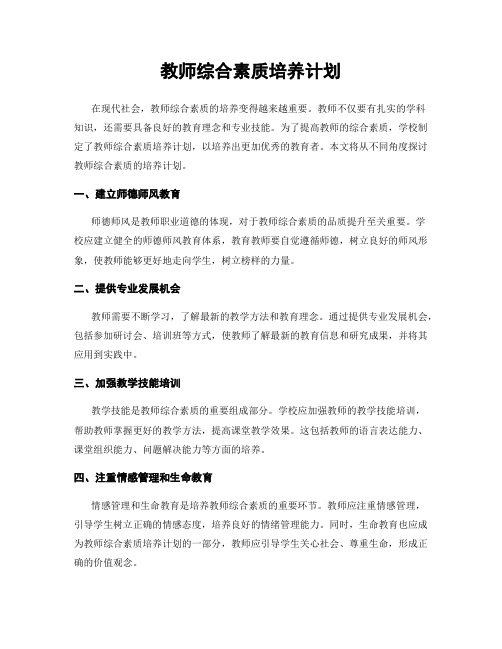 教师综合素质培养计划