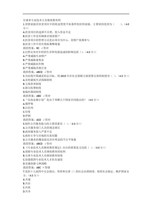 甘肃省专业技术人员继续教育网