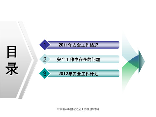 中国移动通信安全工作汇报材料