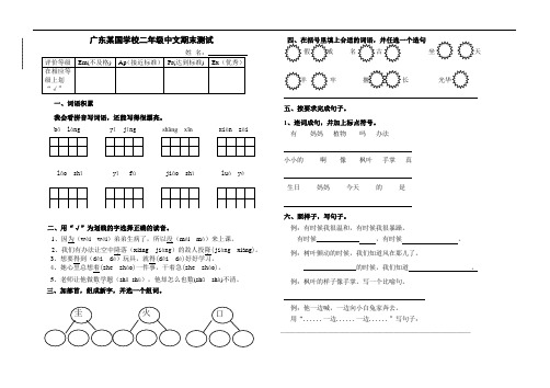 国际学校二年级中文期末试卷