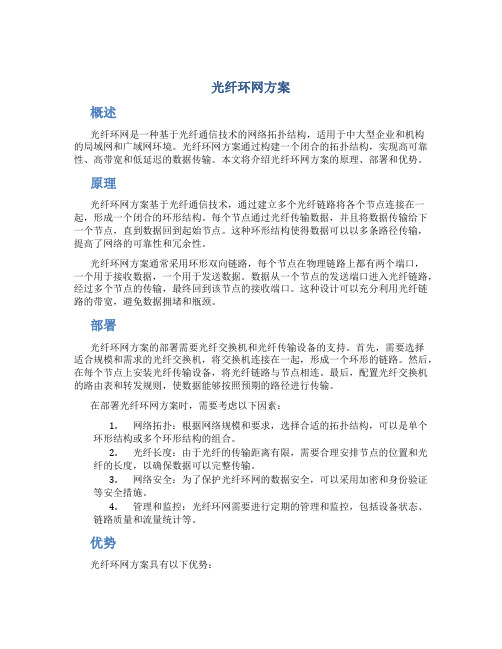 光纤环网方案