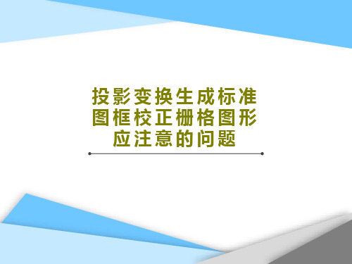 投影变换生成标准图框校正栅格图形应注意的问题共17页文档