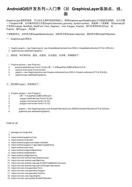 AndroidGIS开发系列--入门季(3)GraphicsLayer添加点、线、面