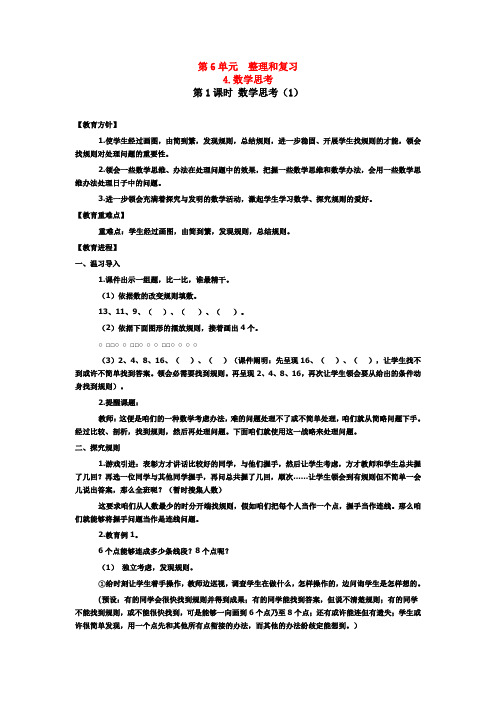 (教案教学反思)六年级数学下册整理和复习数学思考