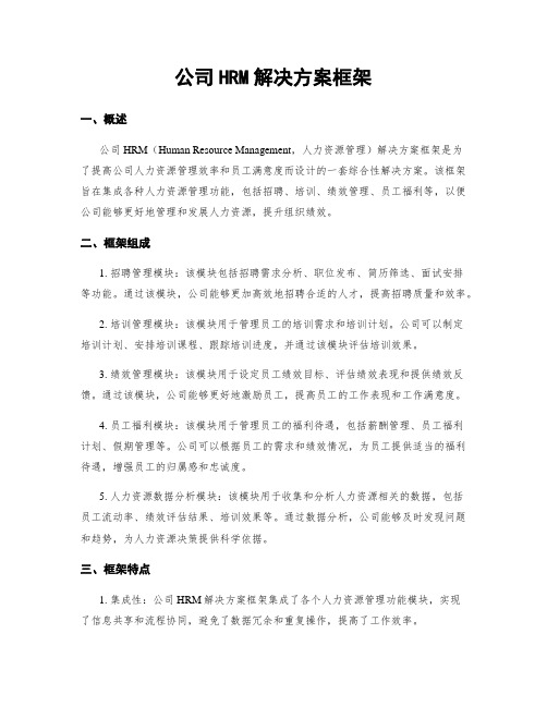 公司HRM解决方案框架