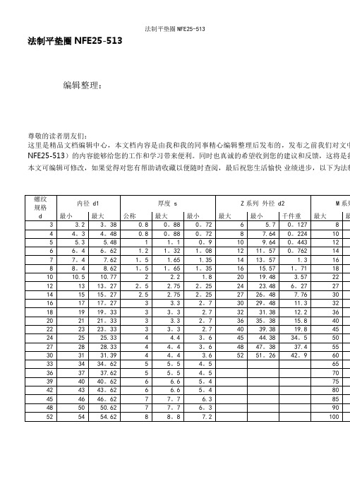 法制平垫圈NFE25-513