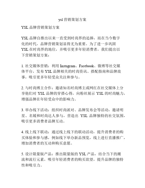 ysl营销策划方案