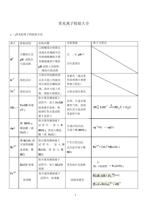 常见离子检验大全.docx