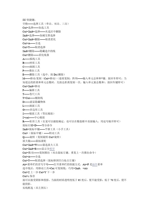 (完整版)SU快捷键
