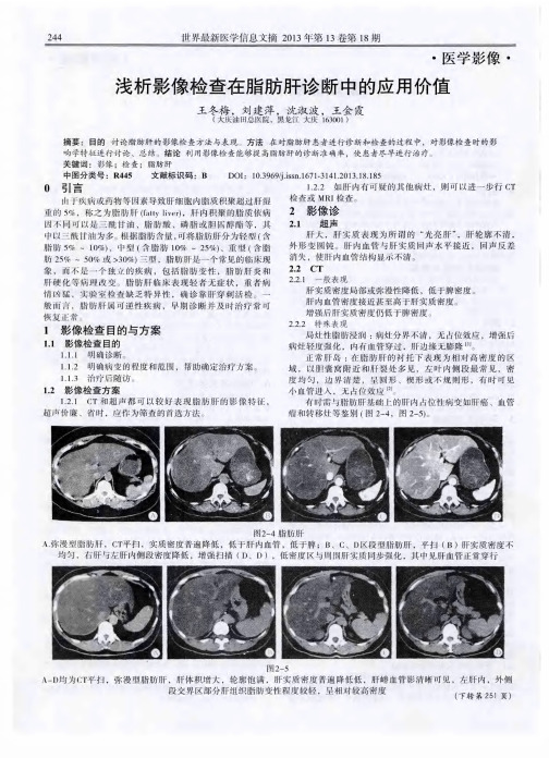 浅析影像检查在脂肪肝诊断中的应用价值