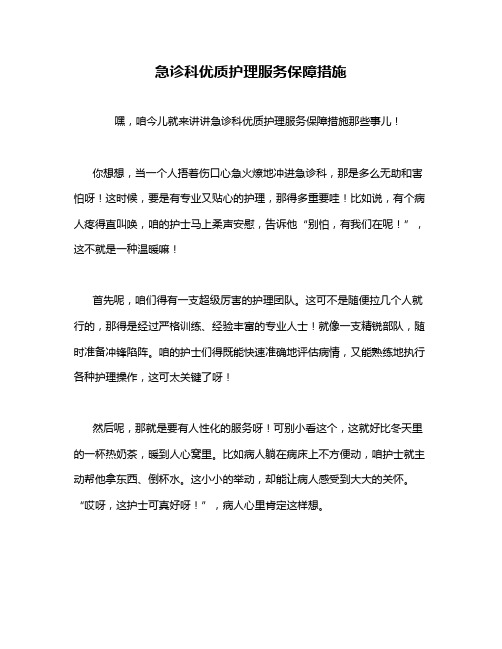 急诊科优质护理服务保障措施