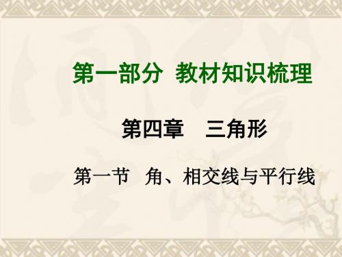 【河南中考面对面】中考数学总复习 第四章 第一节 角、相交线与平行线课件