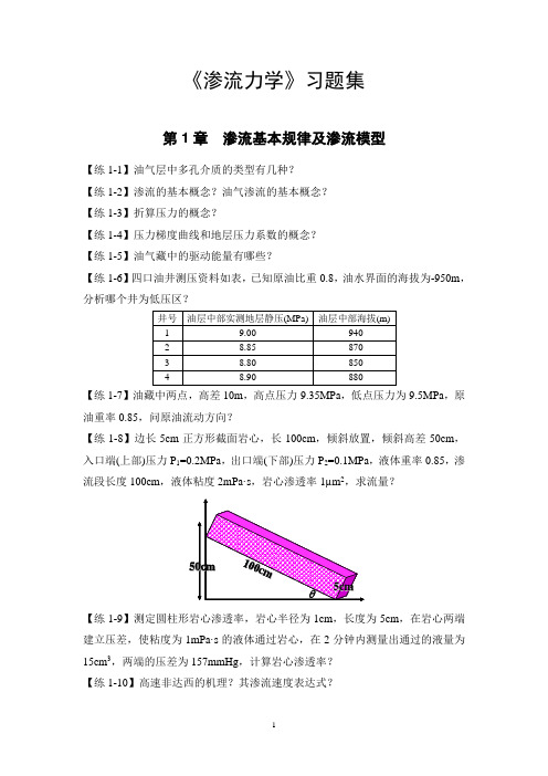 渗透力学习题集讲解