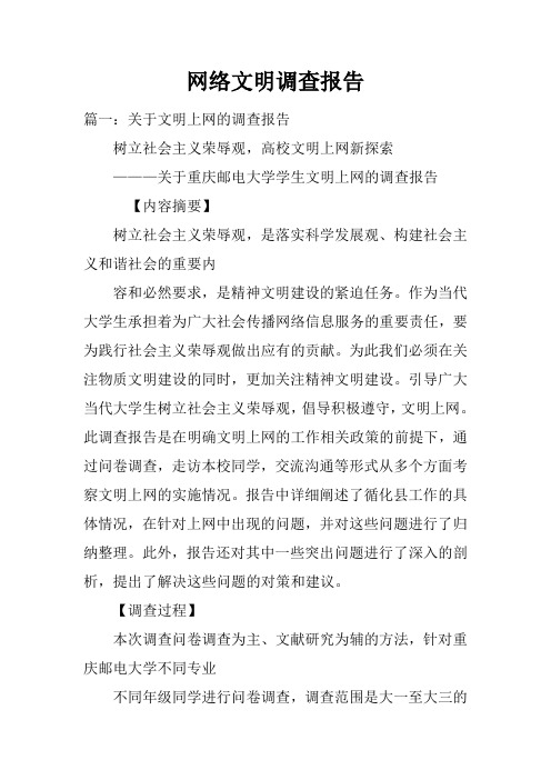 网络文明调查报告doc