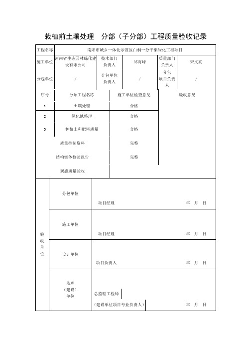 栽植前土壤整理分部