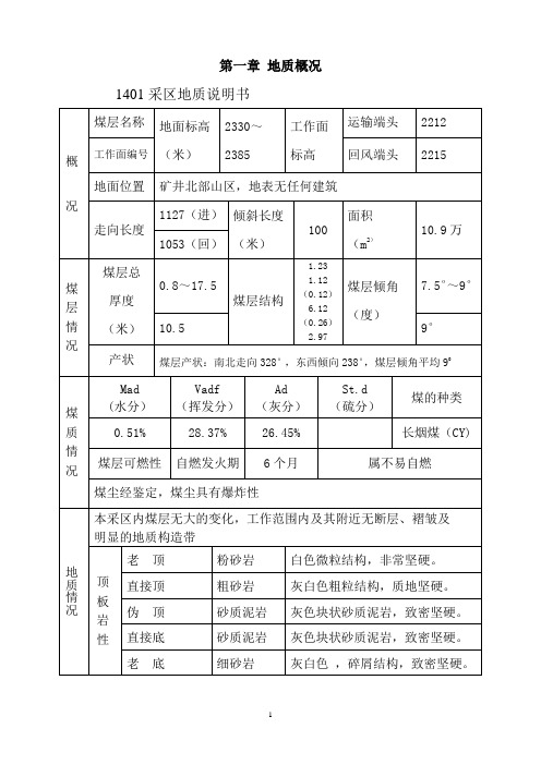 1401工作面综采放顶煤采煤作业规程