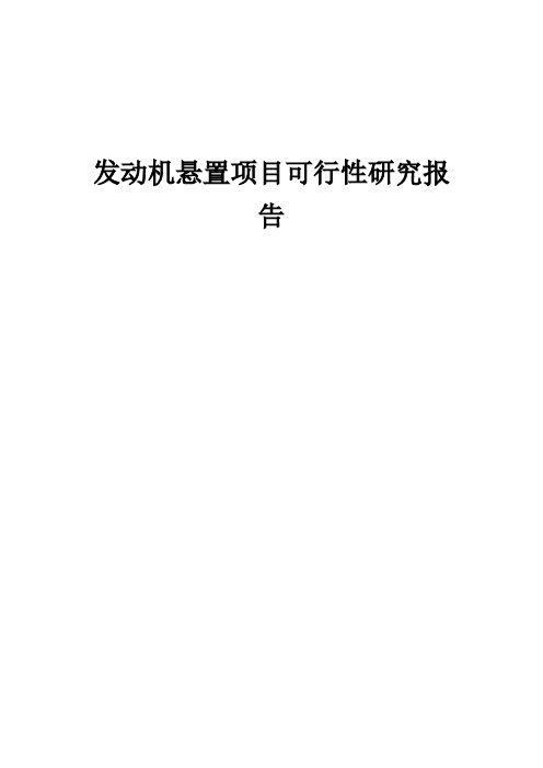 发动机悬置项目可行性研究报告 (002)