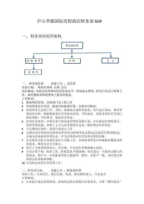 庐山华微国际度假酒店财务部SOP12