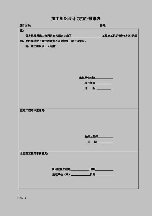 施工组织设计方案报审表(全套表格)