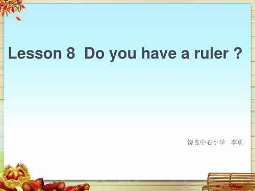 最新英语科普版小学四年级下册Lesson 8 Do you have a ruler 优质课课件3