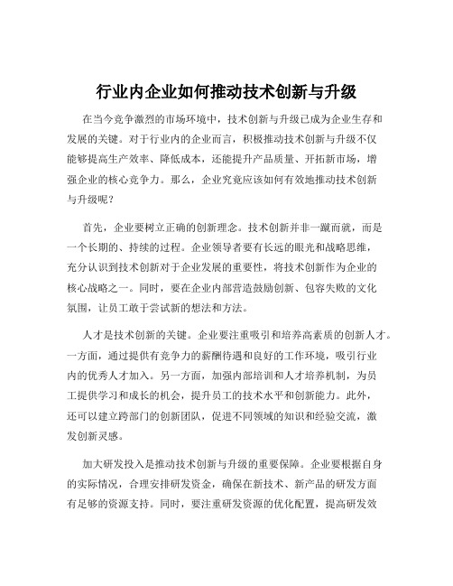 行业内企业如何推动技术创新与升级