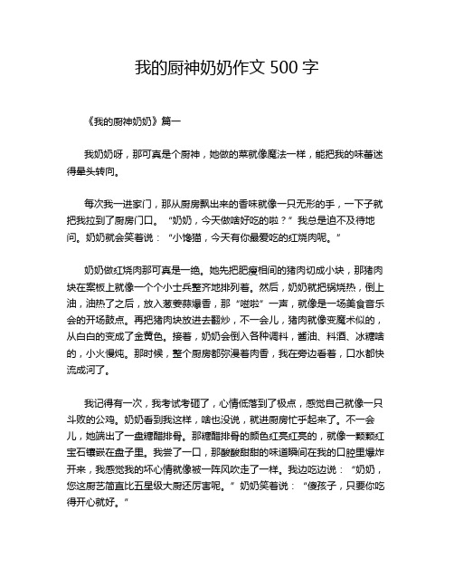 我的厨神奶奶作文500字