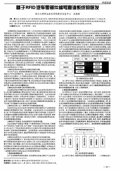 基于RFID汽车零部件编号查询系统的研发