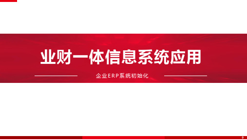 业财一体信息系统应用：企业ERP系统初始化