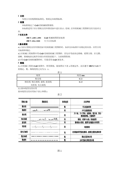 XX公司机械制图标准概要