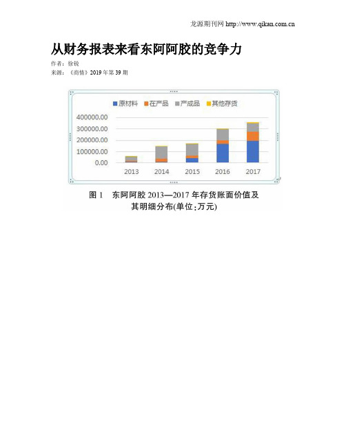 从财务报表来看东阿阿胶的竞争力