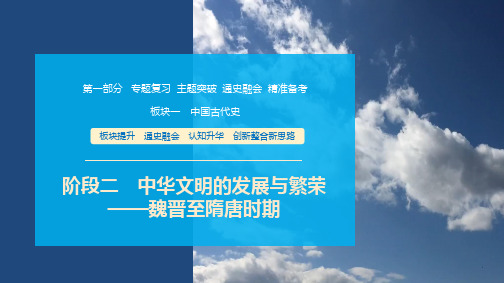 阶段二 中华文明的发展与繁荣——魏晋至隋唐时期+课件--2025届高三历史统编版一轮复习