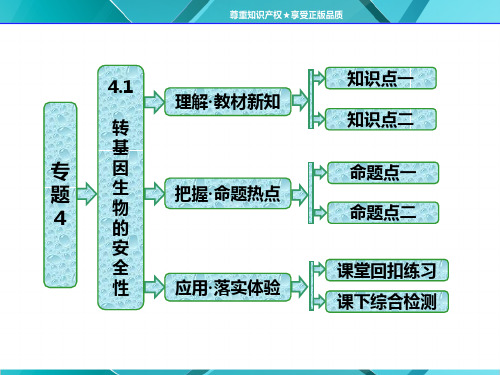 人教版选修3课件 第1部分 专题4 4.1 转基因生物的安全性