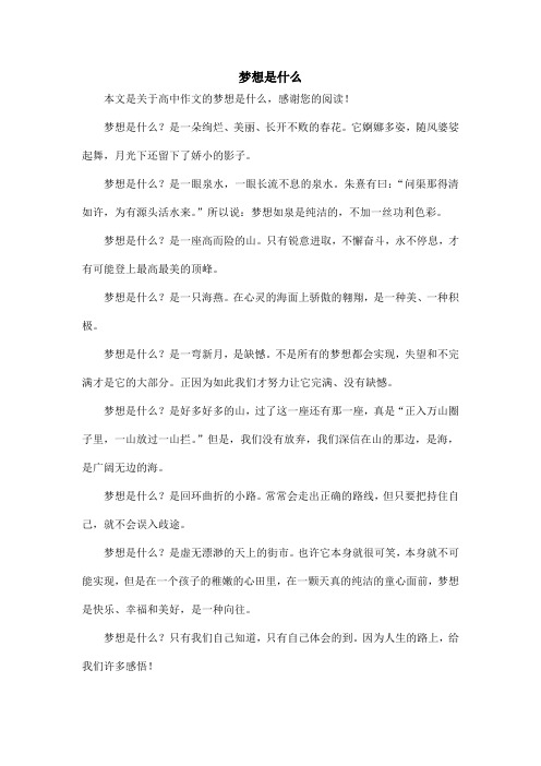 梦想是什么_高中作文