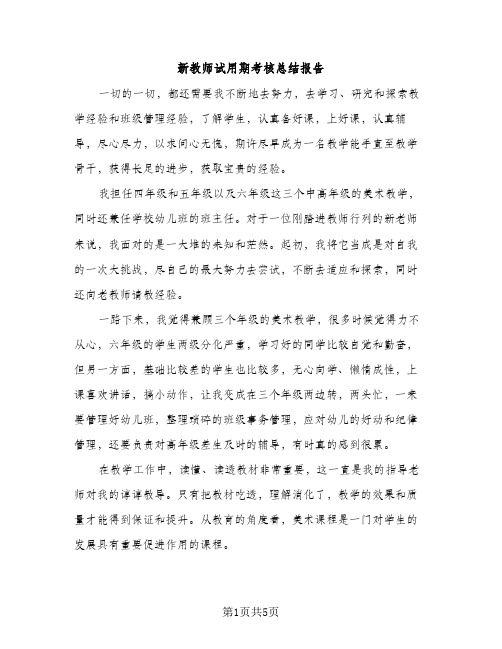 新教师试用期考核总结报告（2篇）