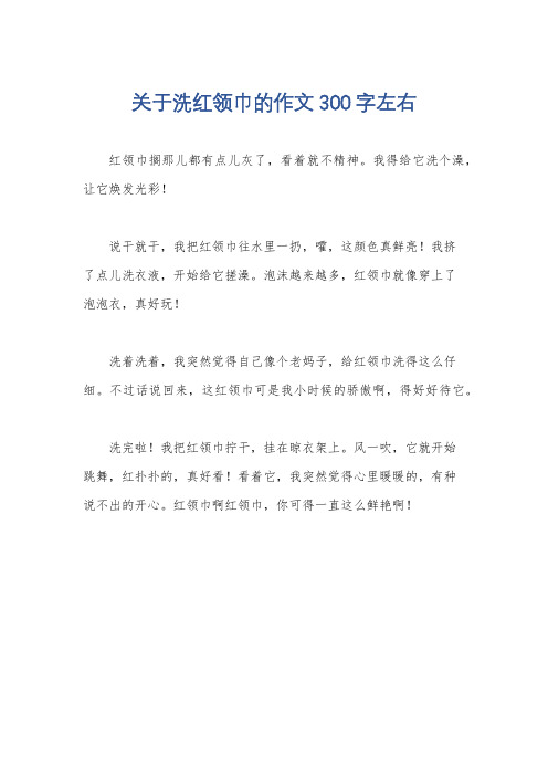 关于洗红领巾的作文300字左右