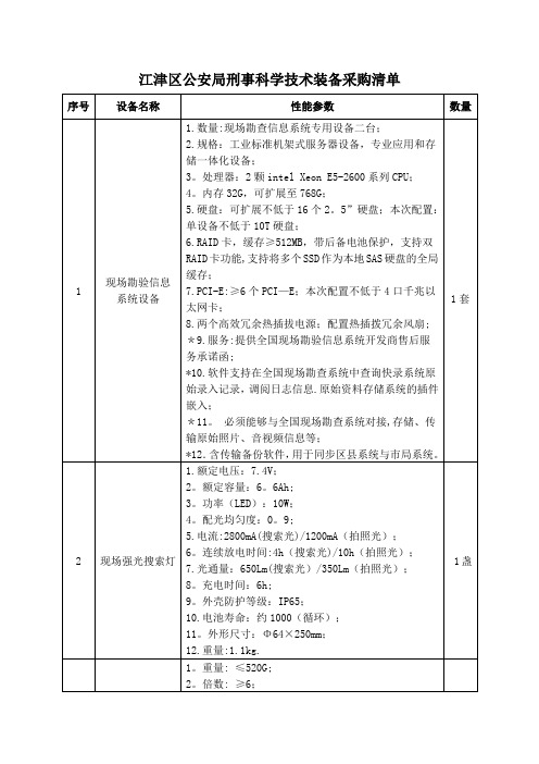 江津区公安局刑事科学技术装备采购【范本模板】