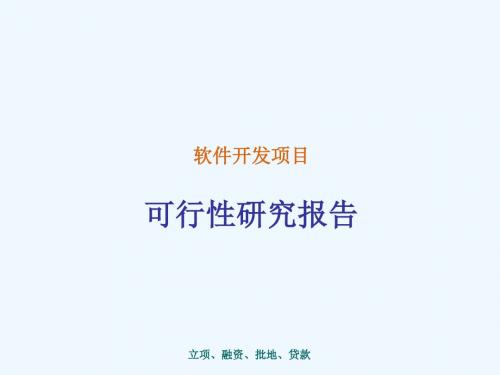 软件开发项目可行性研究报告