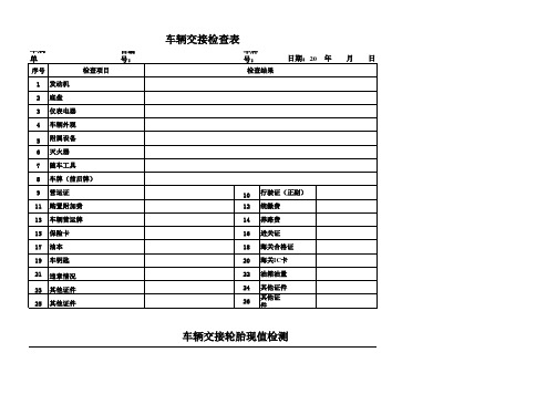 车辆交接检查表