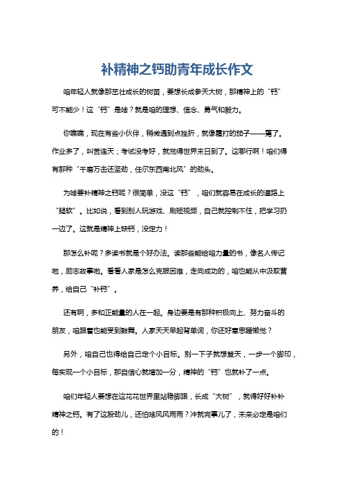 补精神之钙助青年成长作文