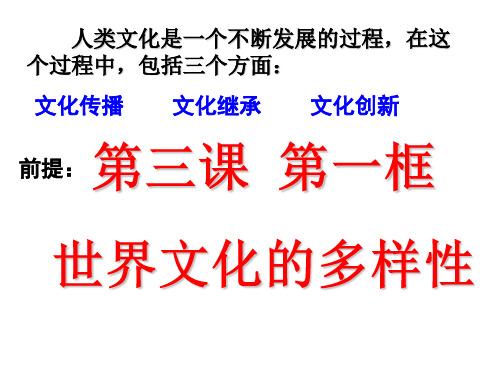 人教版高中政治必修三课件：3.1世界文化的多样性 (共19张PPT)