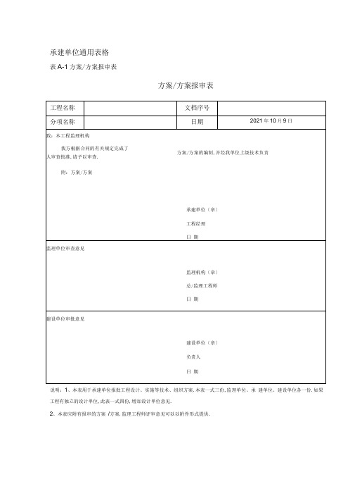 工程建设通用表格(doc60页)(正式版)