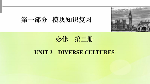 高考英语一轮总复习第1部分模块知识复习Unit3DiverseCultures课件新人教版必修第三册