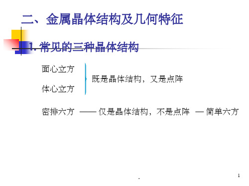 材料科学基础 晶体缺陷