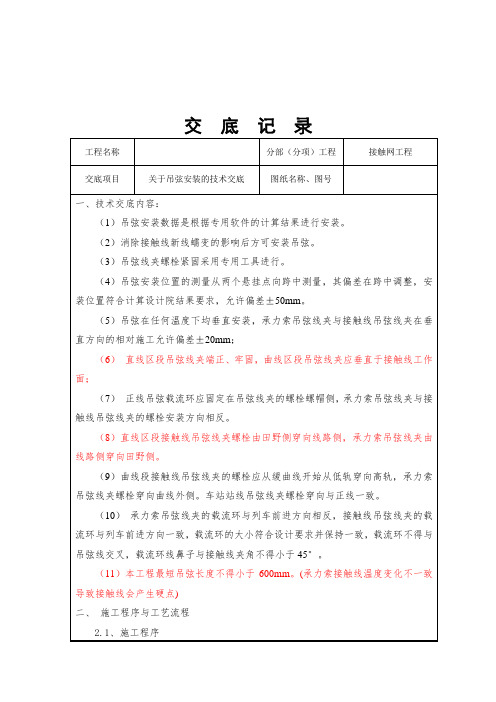 W-26关于吊弦安装的技术交底