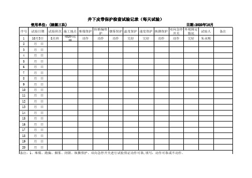 例表皮带保护试验表 (1)