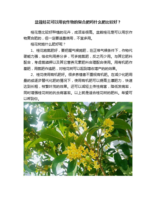 盆栽桂花可以用农作物的复合肥吗什么肥比较好？