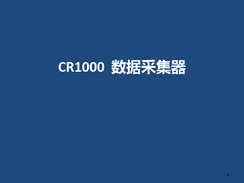 CR1000  数据采集器PPT课件