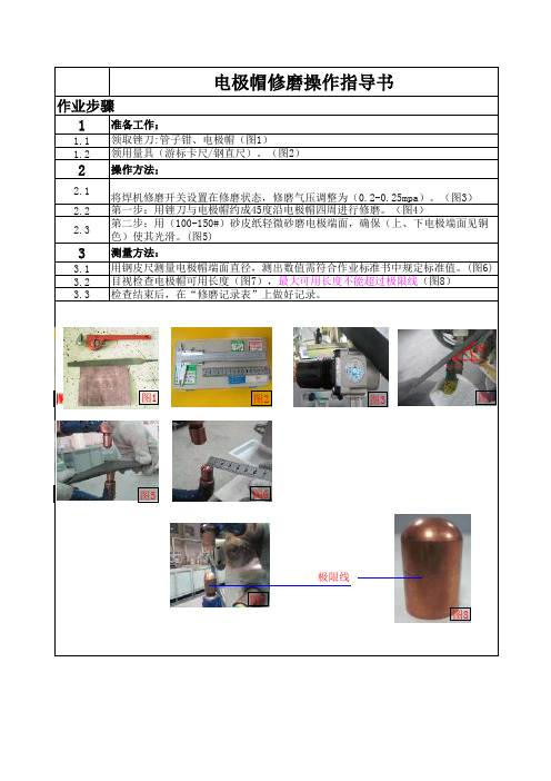 电极帽修磨操作指导书