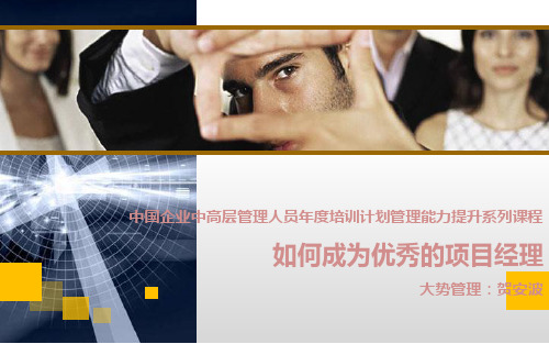 中国企业中高层管理人员年度培训计划管理能力提升系列课程——如何成为优秀的项目经理(大势管理:贺安波)