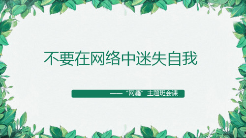 “网瘾”主题班会课——不要在网络中迷失自我